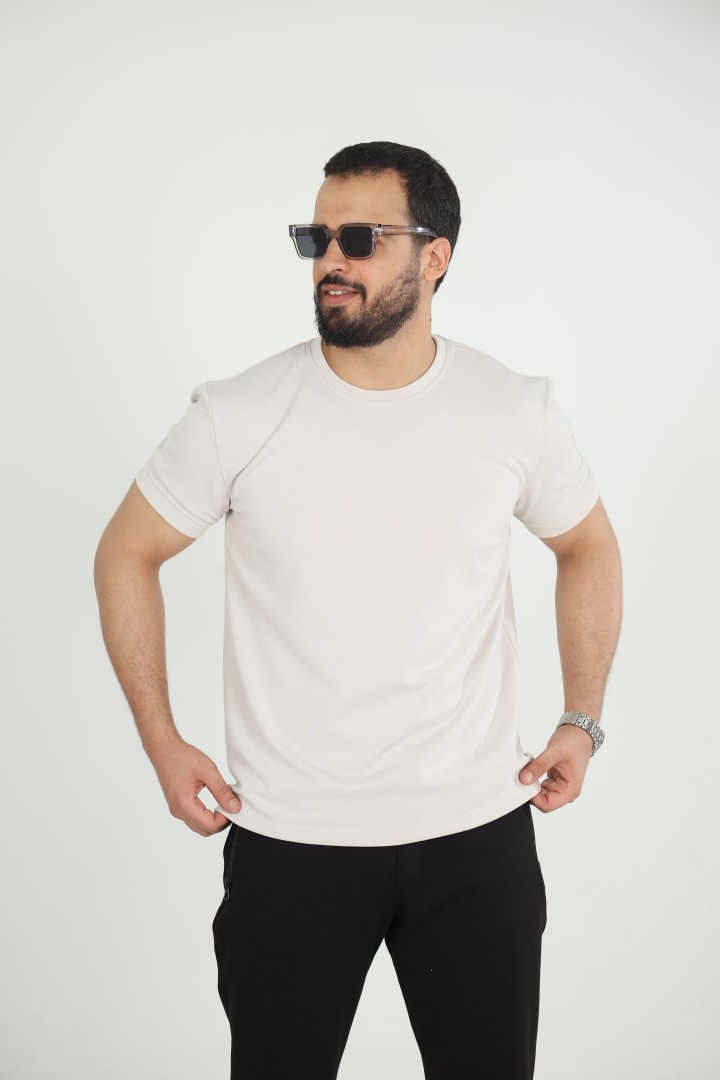 T-shirt Homme en Modal  Uni – Douceur & Élégance Décontractée