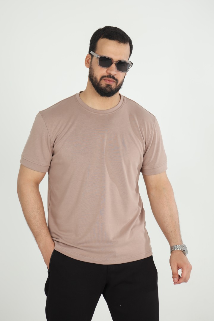 T-shirt Homme en Modal  Uni – Douceur & Élégance Décontractée