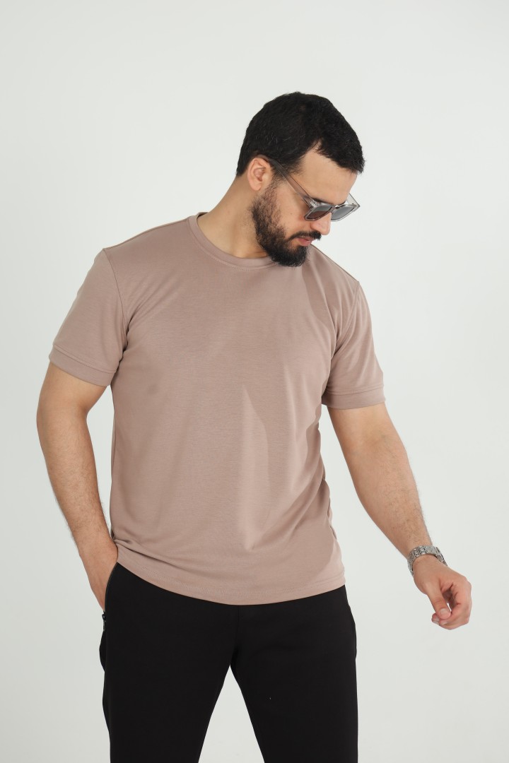 T-shirt Homme en Modal  Uni – Douceur & Élégance Décontractée