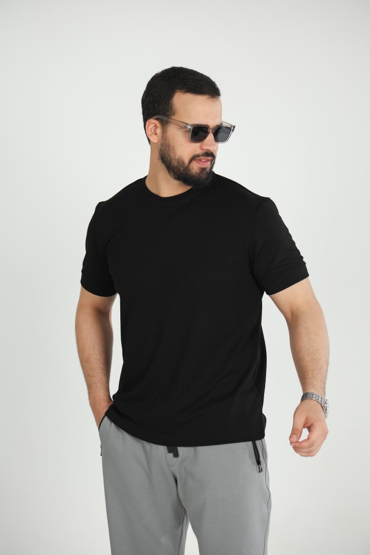 T-shirt Homme en Modal  Uni – Douceur & Élégance Décontractée