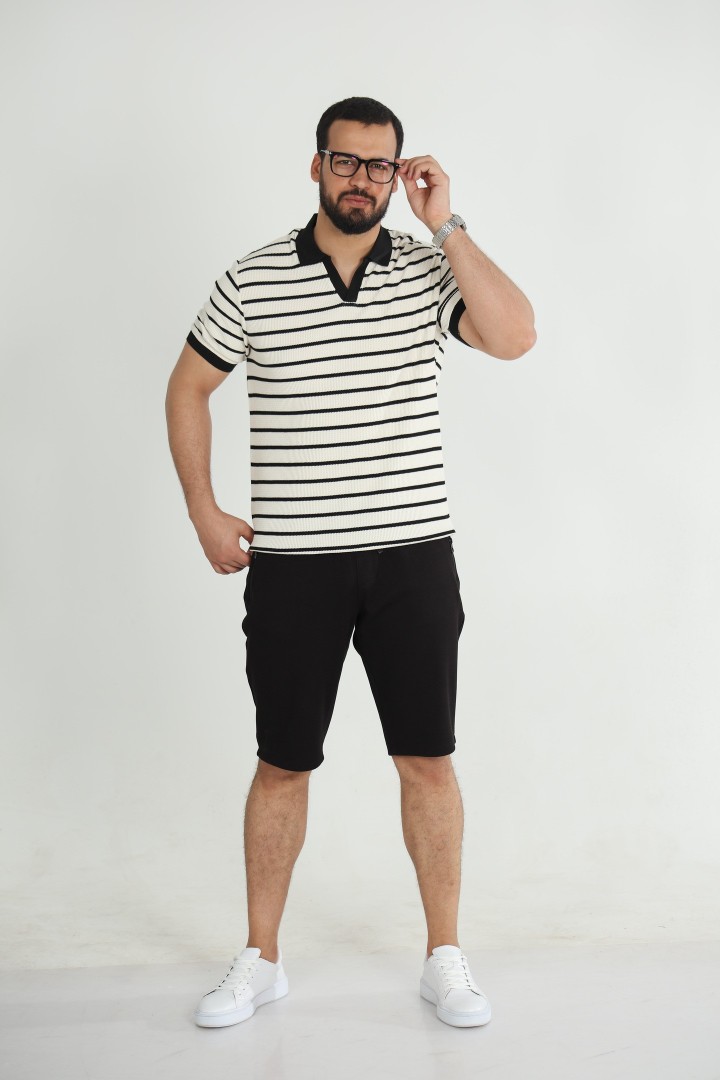 T-shirt Old Money Jacquard Homme – Élégance Intemporelle