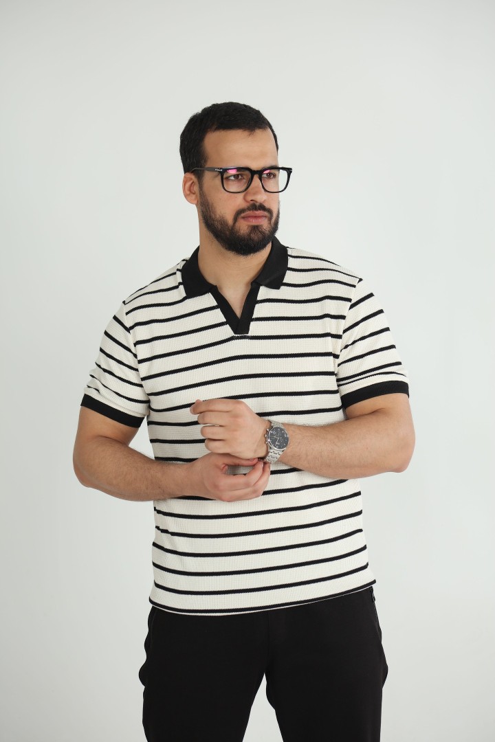 T-shirt Old Money Jacquard Homme – Élégance Intemporelle