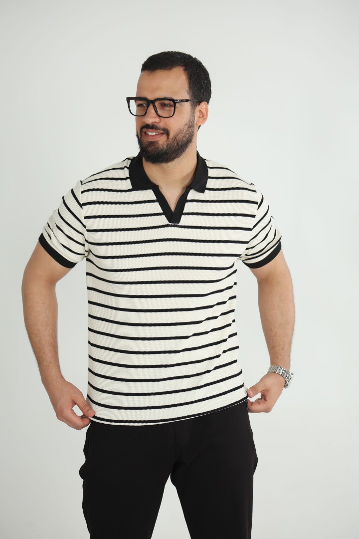 T-shirt Old Money Jacquard Homme – Élégance Intemporelle