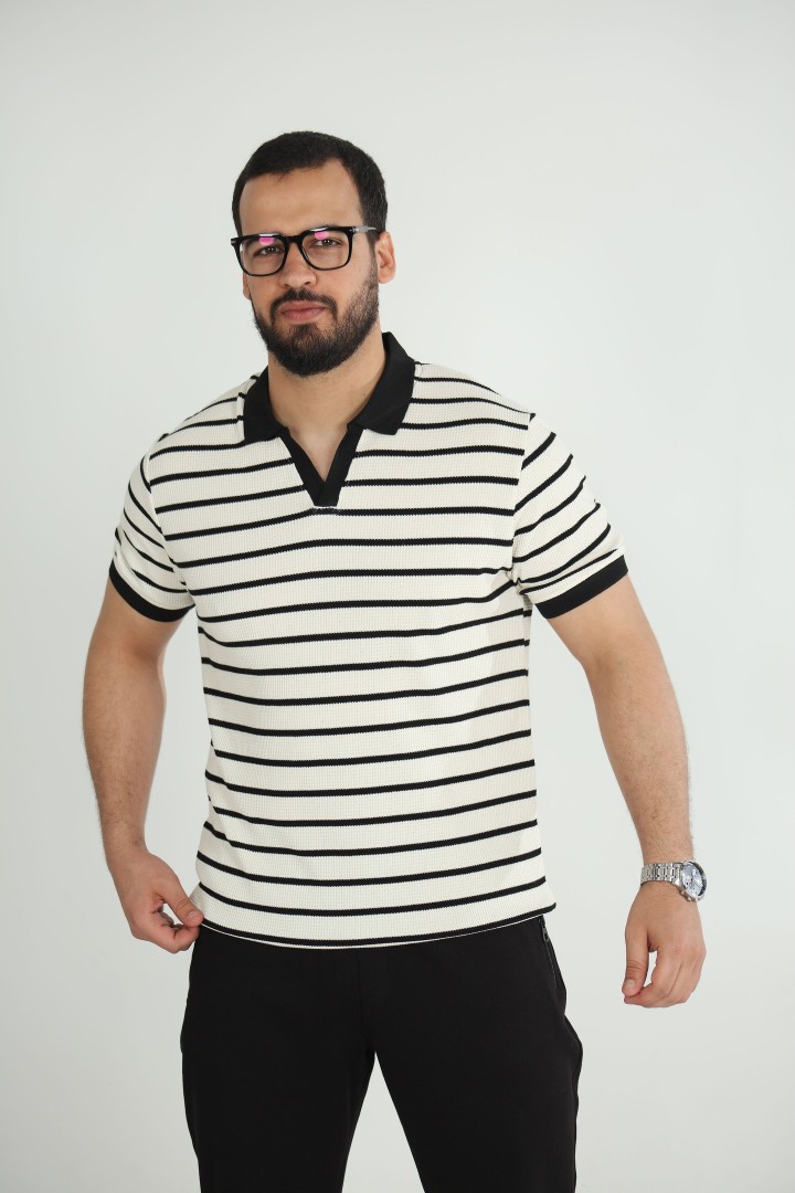 T-shirt Old Money Jacquard Homme – Élégance Intemporelle