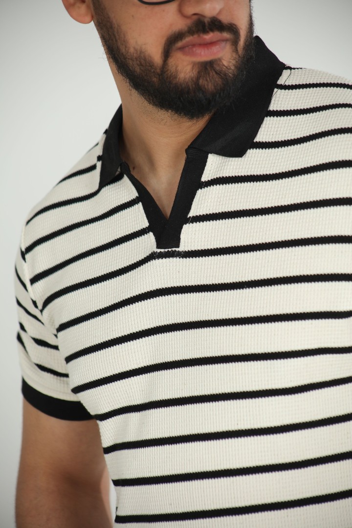 T-shirt Old Money Jacquard Homme – Élégance Intemporelle