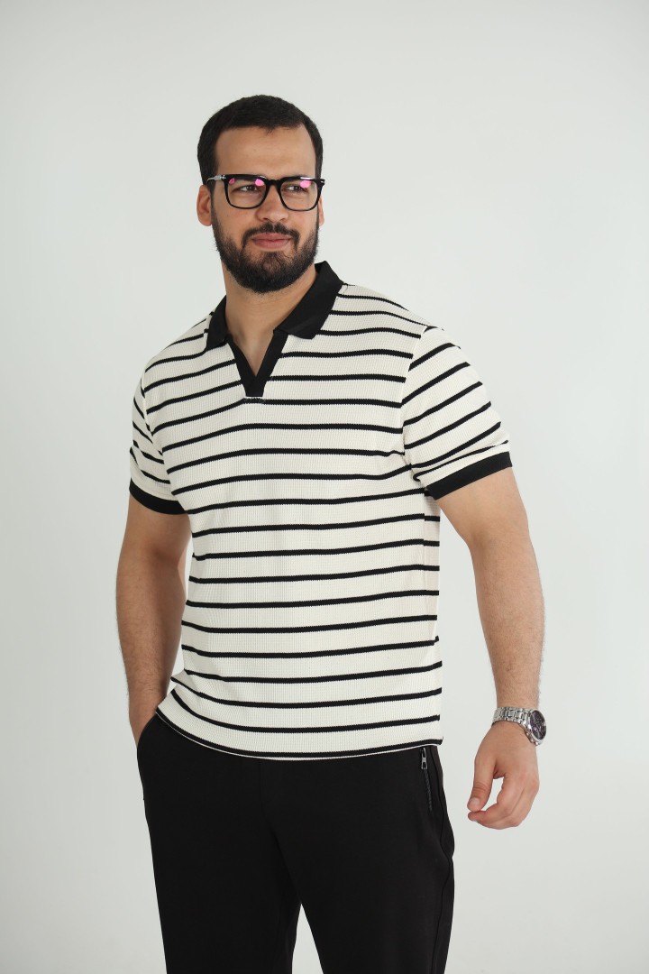 T-shirt Old Money Jacquard Homme – Élégance Intemporelle