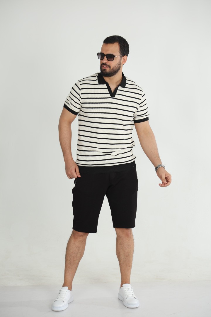 T-shirt Old Money Jacquard Homme – Élégance Intemporelle