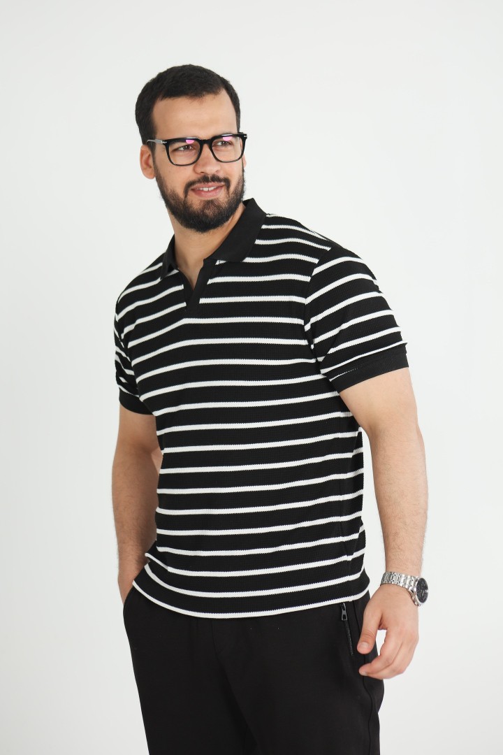 T-shirt Old Money Jacquard Homme – Élégance Intemporelle