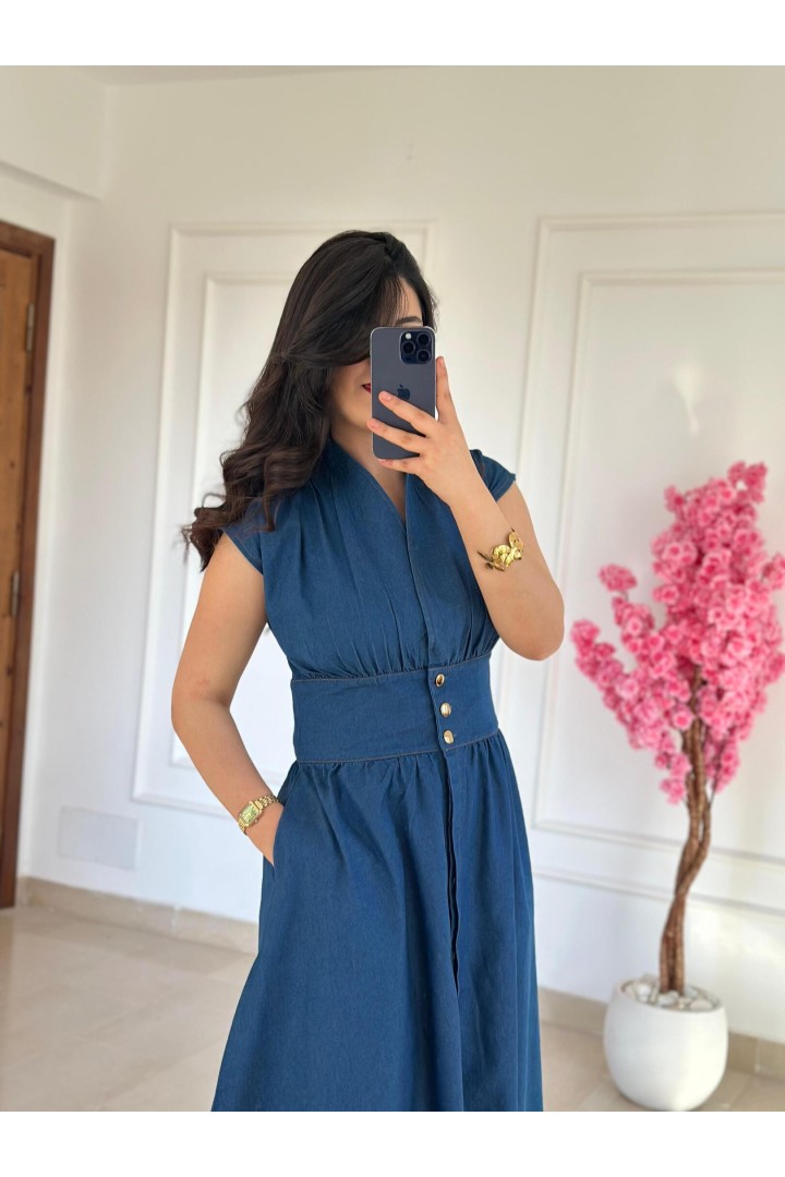 Robe Midi en Jean Léger Lavé 💙