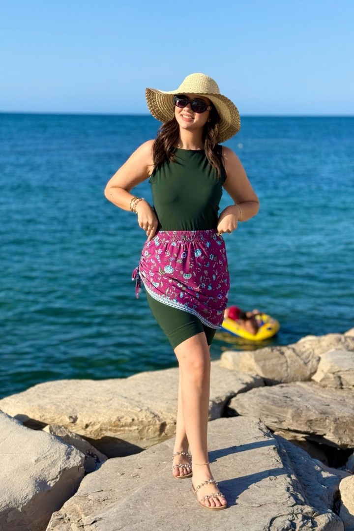 Maillot de bain 2 pièces – Combinaison short & cache-jupe