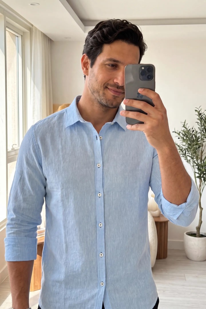 Chemise en lin pur — Coupe régulière