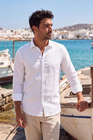 Chemise en lin pur — Coupe régulière