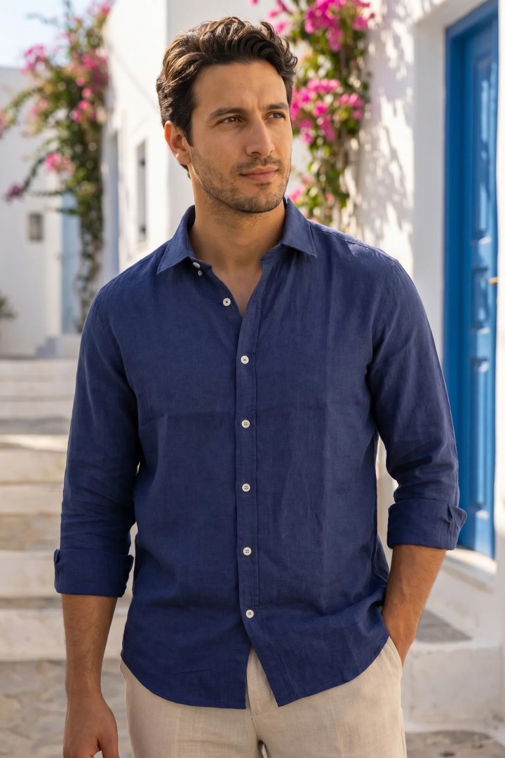Chemise en lin pur — Coupe régulière