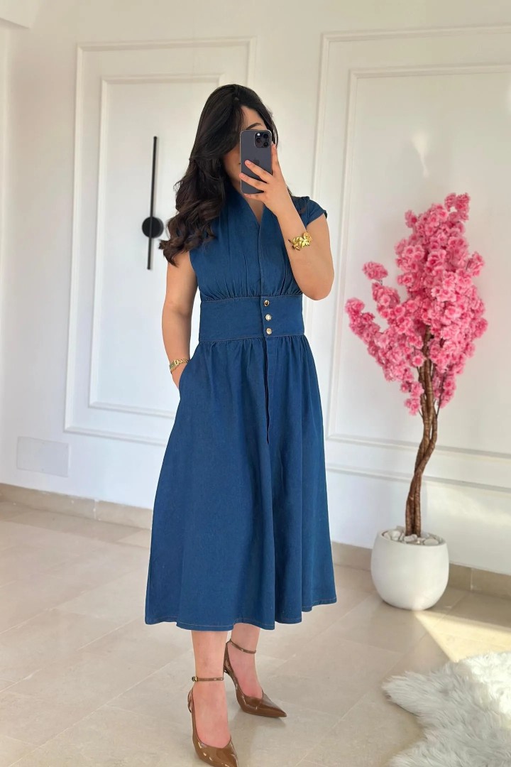 Robe Midi en Jean Léger Lavé 💙