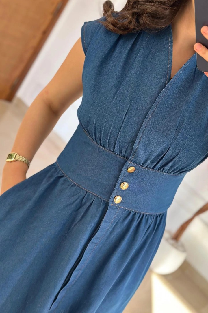Robe Midi en Jean Léger Lavé 💙