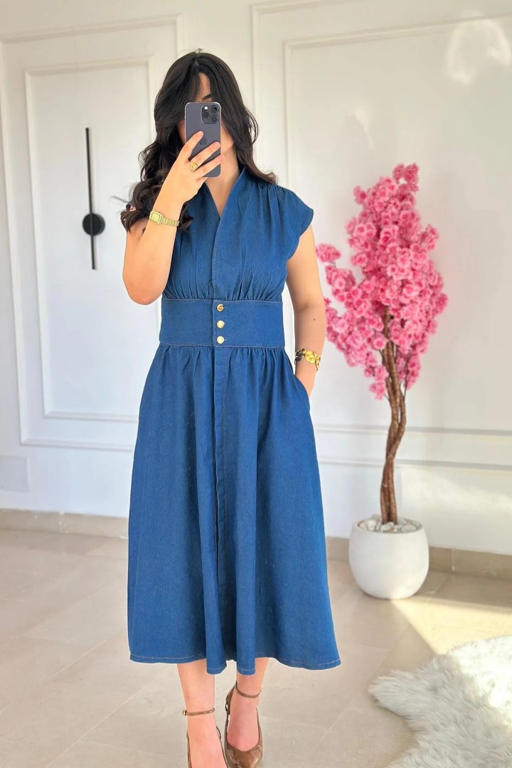 Robe Midi en Jean Léger Lavé 💙