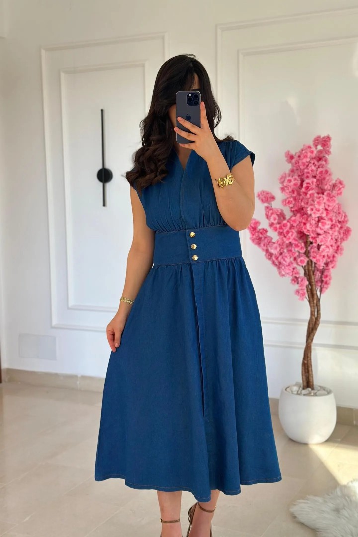 Robe Midi en Jean Léger Lavé 💙
