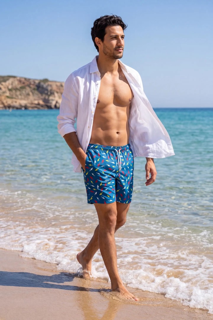 Short de Plage Homme Imprimé – Léger, Confortable & Séchage Rapide