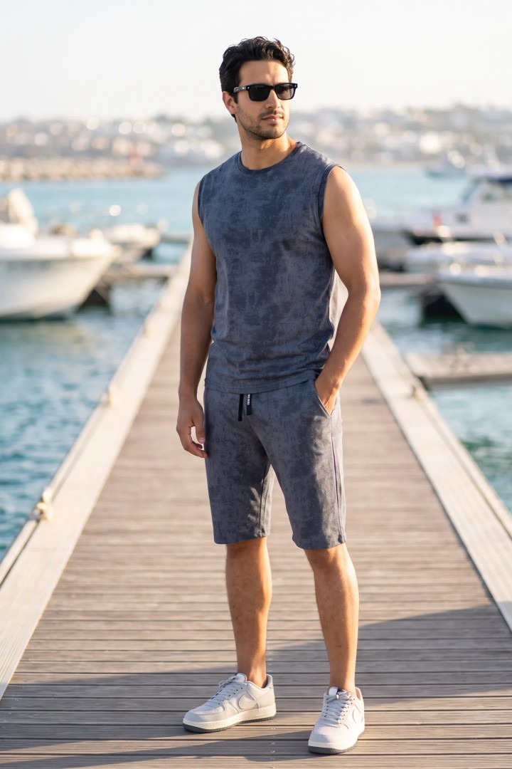 Ensemble Homme Marbré Premium (Débardeur & Short)