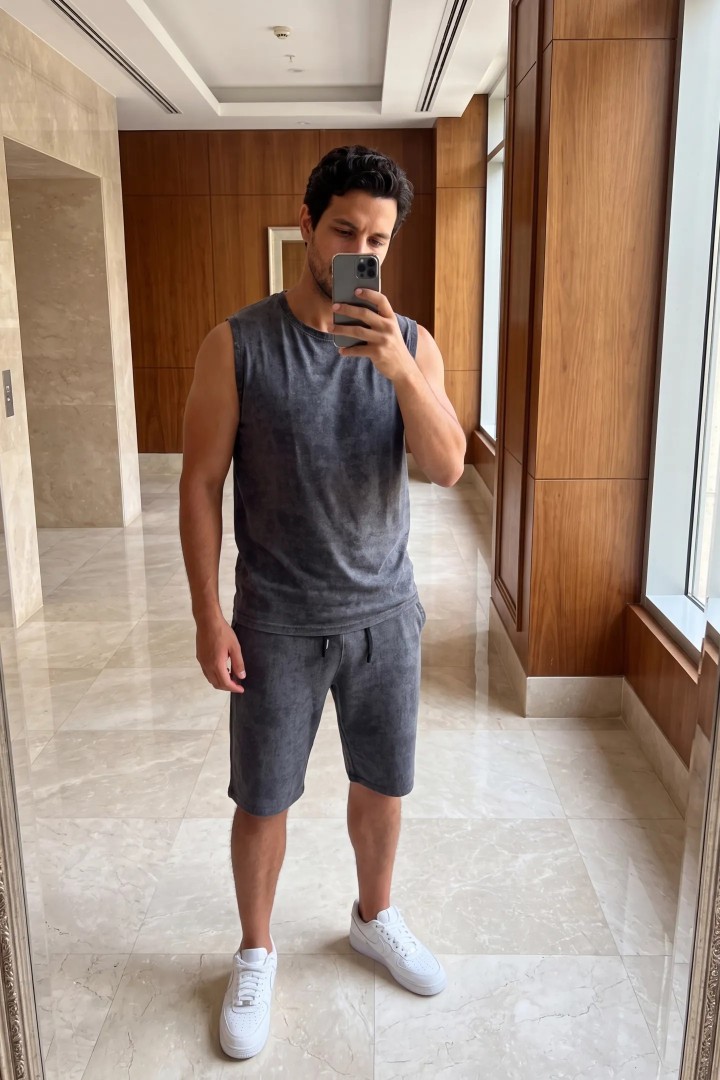 Ensemble Homme Marbré Premium (Débardeur & Short)