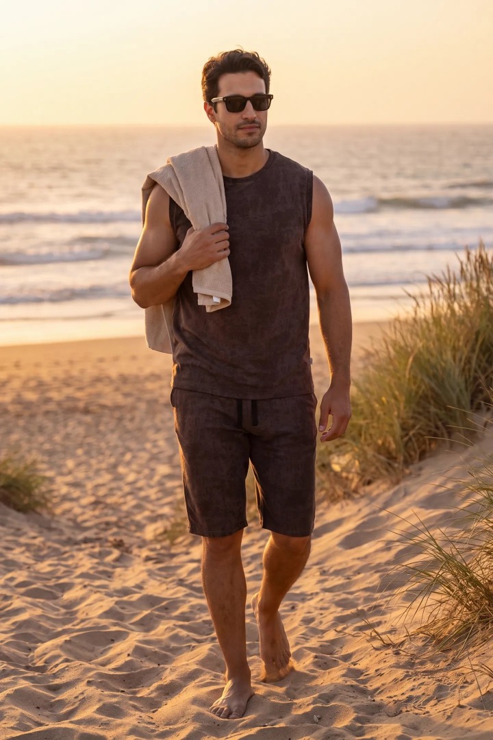 Ensemble Homme Marbré Premium (Débardeur & Short)