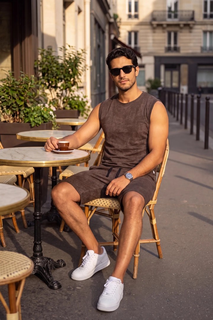 Ensemble Homme Marbré Premium (Débardeur & Short)