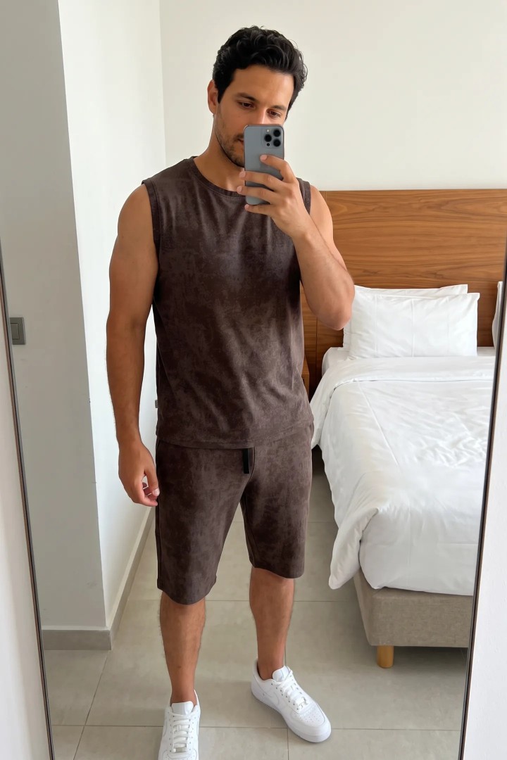 Ensemble Homme Marbré Premium (Débardeur & Short)