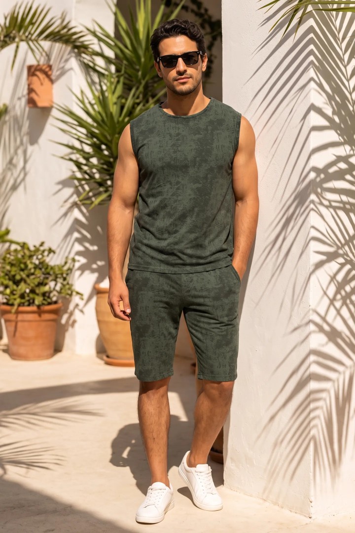 Ensemble Homme Marbré Premium (Débardeur & Short)