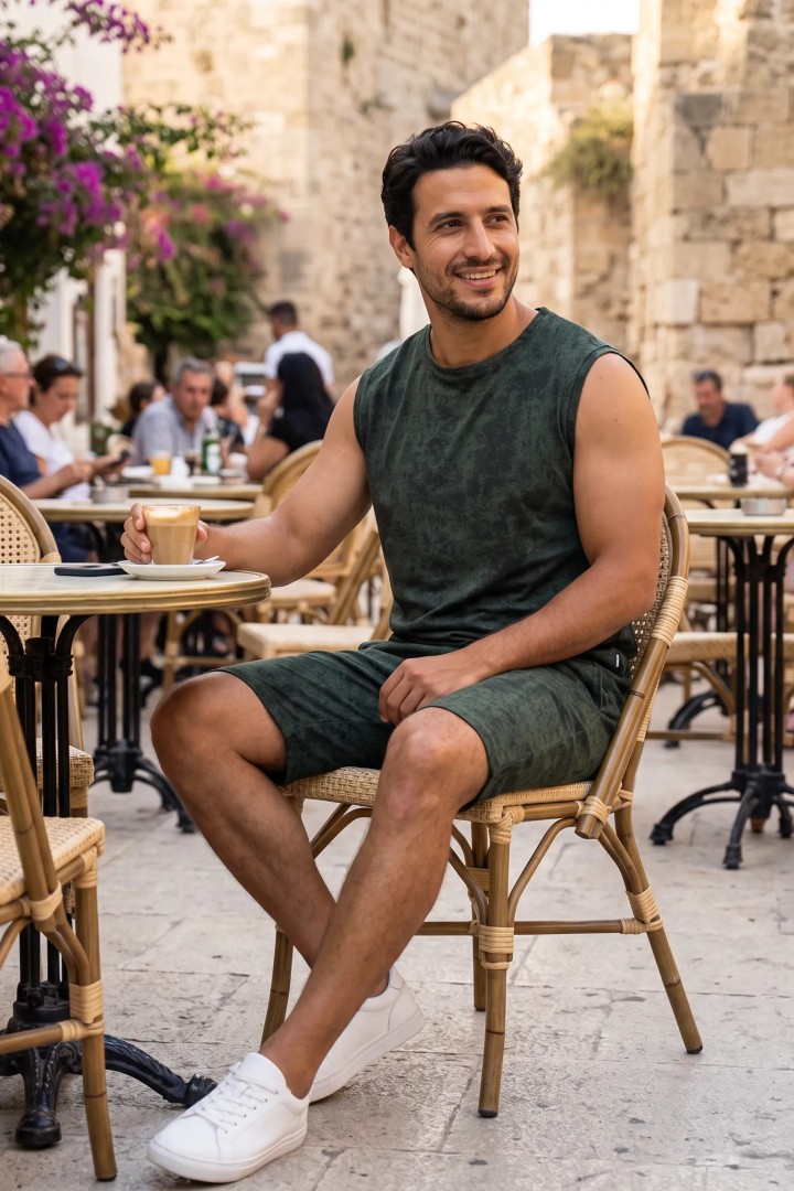 Ensemble Homme Marbré Premium (Débardeur & Short)