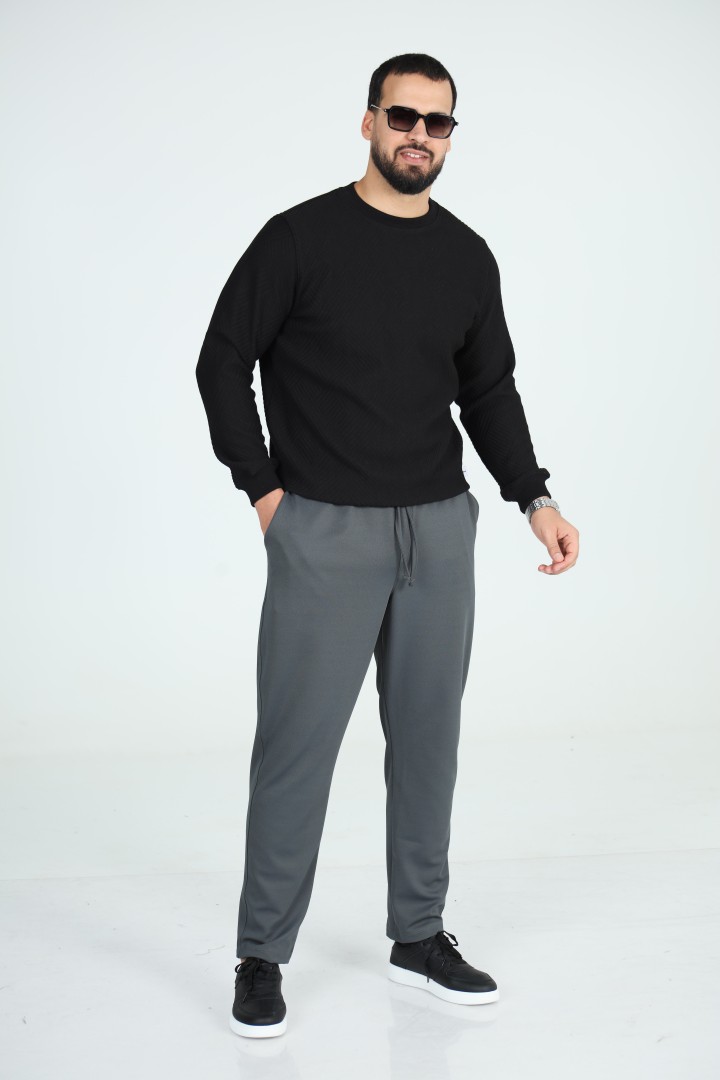 Sweat Col Rond Jacquard Homme | Motif Texturé