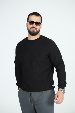 Sweat Col Rond Jacquard Homme | Motif Texturé