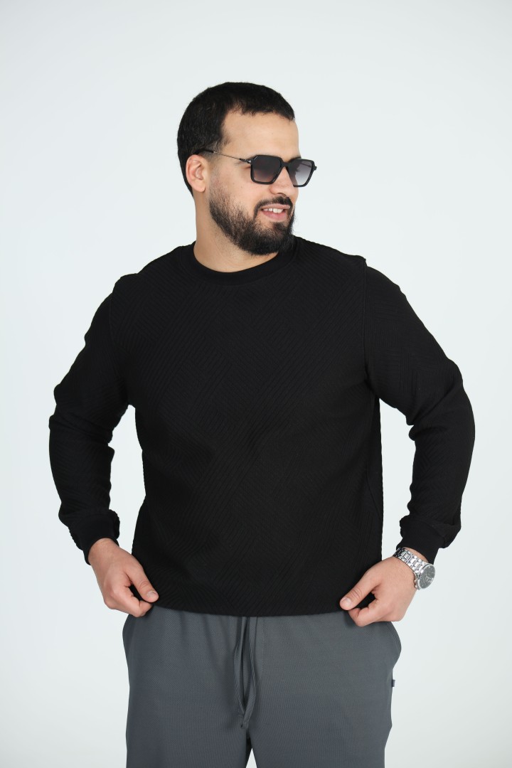 Sweat Col Rond Jacquard Homme | Motif Texturé