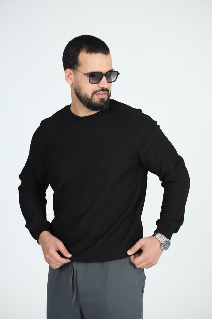 Sweat Col Rond Jacquard Homme | Motif Texturé