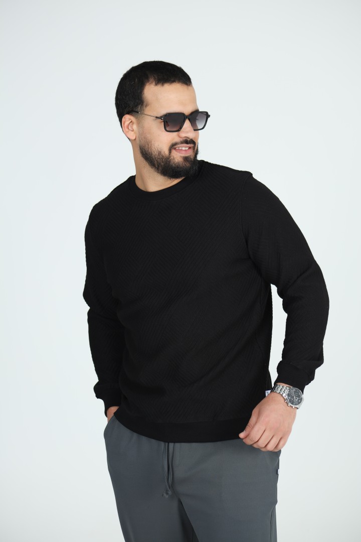 Sweat Col Rond Jacquard Homme | Motif Texturé