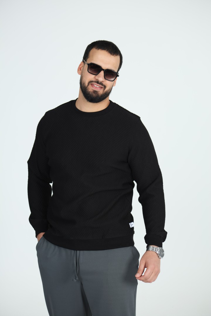 Sweat Col Rond Jacquard Homme | Motif Texturé