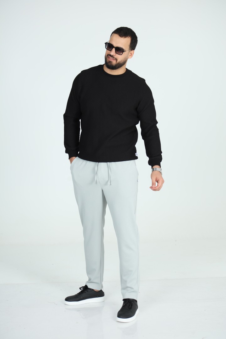 Sweat Col Rond Jacquard Homme | Motif Texturé