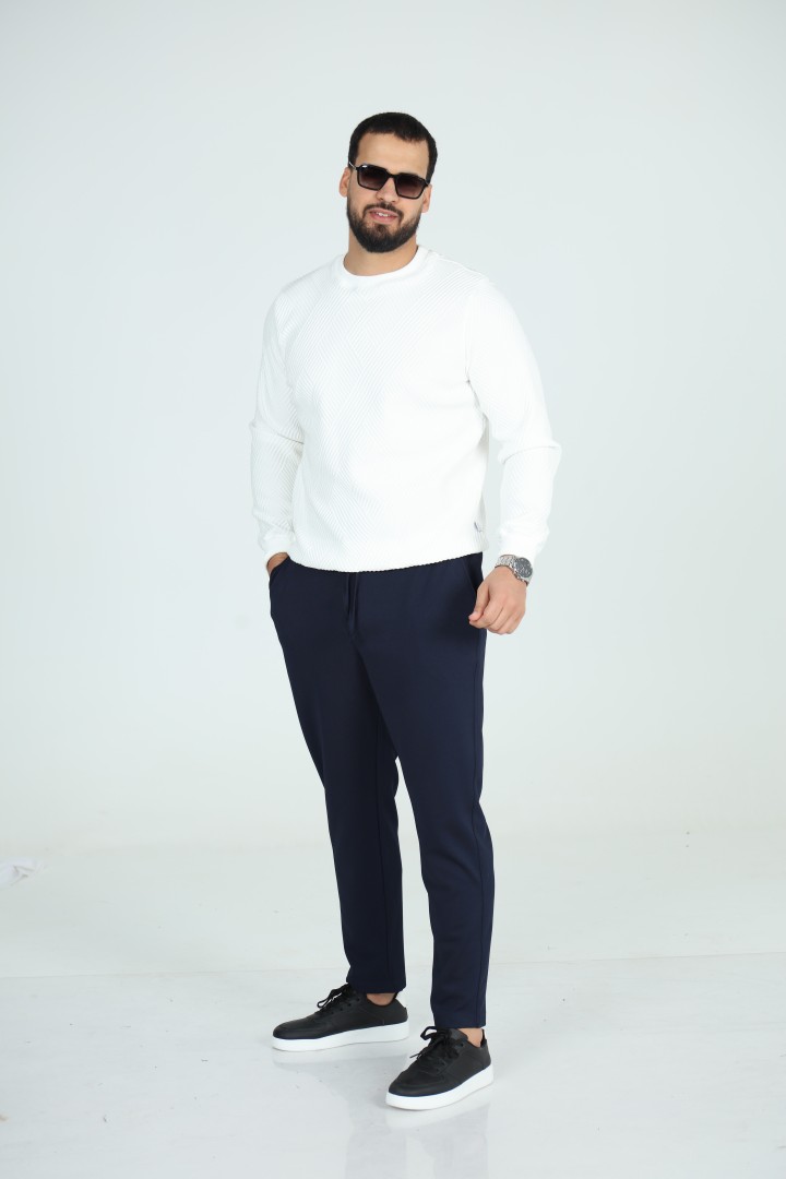 Sweat Col Rond Jacquard Homme | Motif Texturé