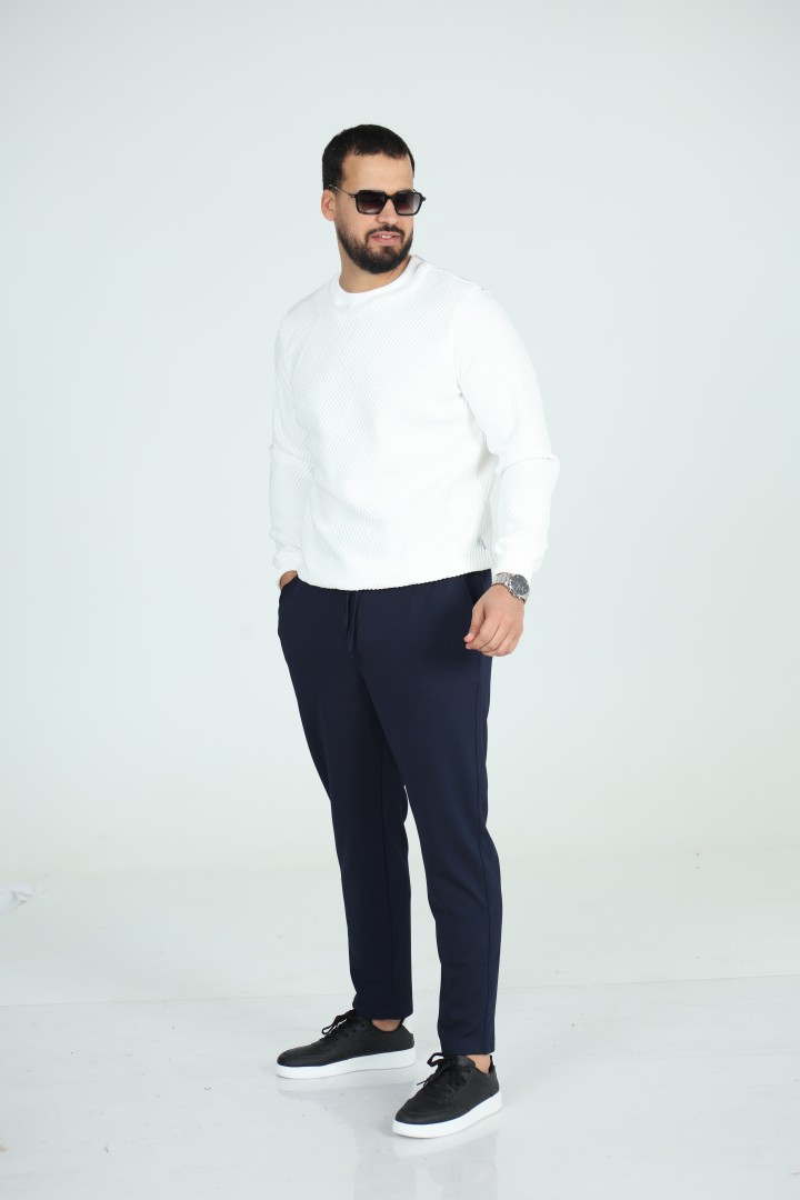 Sweat Col Rond Jacquard Homme | Motif Texturé