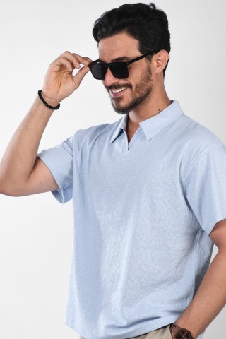 Polo Oversize en Coton Gaufré