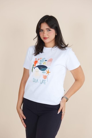 Tee-shirt en coton imprimé – Style décontracté & confort au quotidien