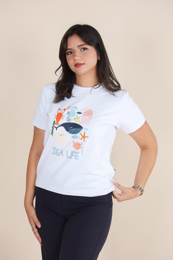 Tee-shirt en coton imprimé – Style décontracté & confort au quotidien