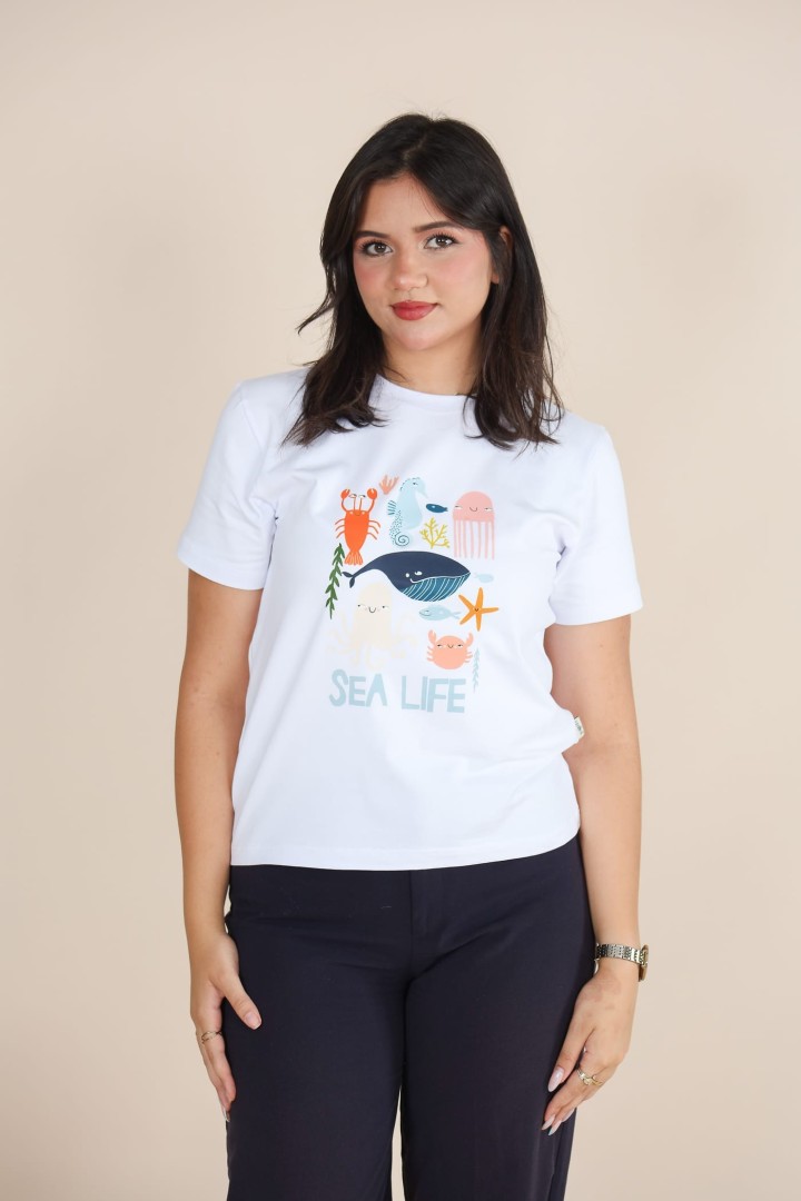 Tee-shirt en coton imprimé – Style décontracté & confort au quotidien