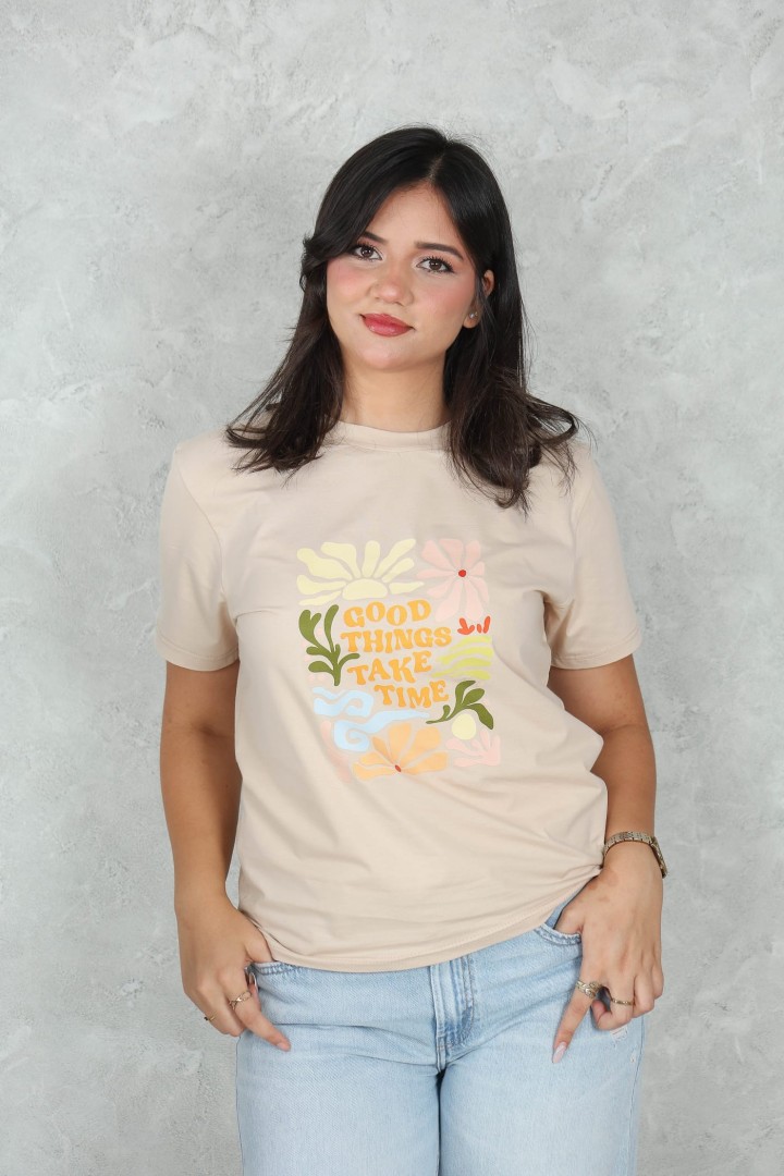 Tee-shirt en coton imprimé – Style décontracté & confort au quotidien