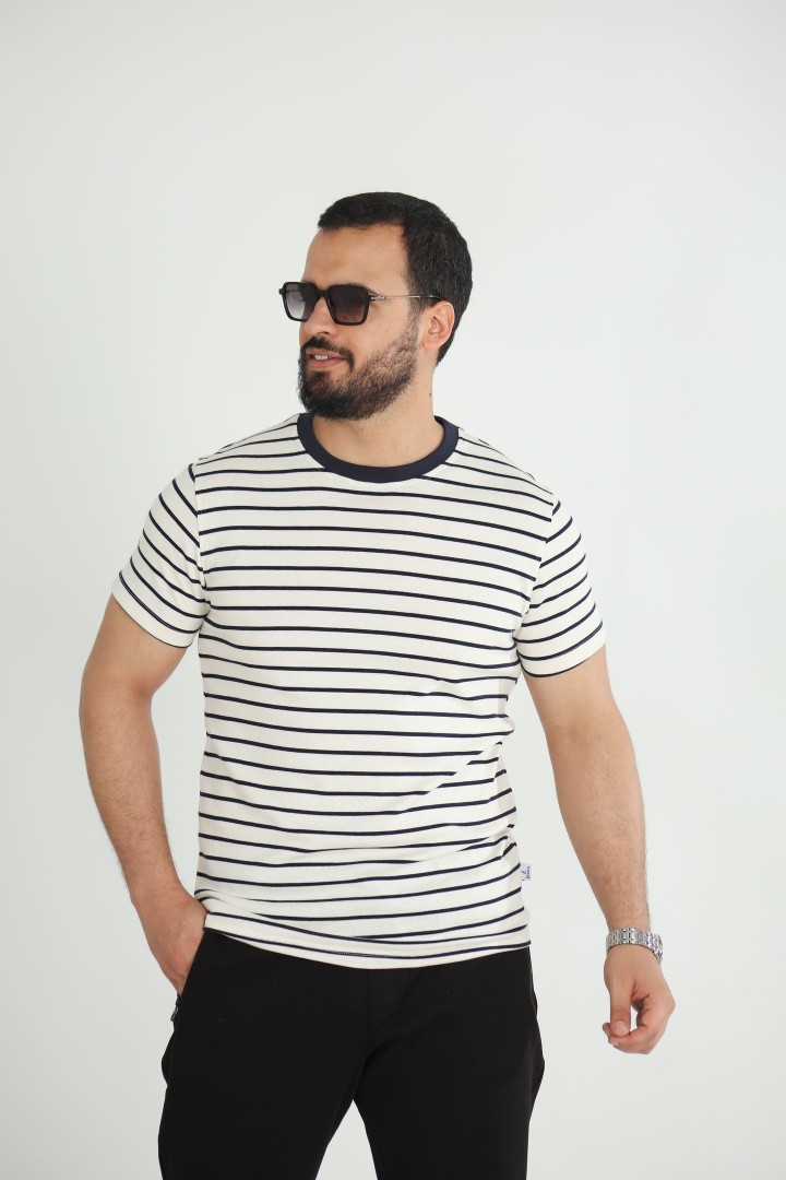 T-shirt Rayé Homme – Interlock Coton