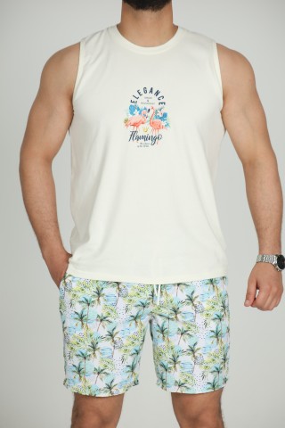 Débardeur Homme de Plage Imprimé – 100% Coton Bio