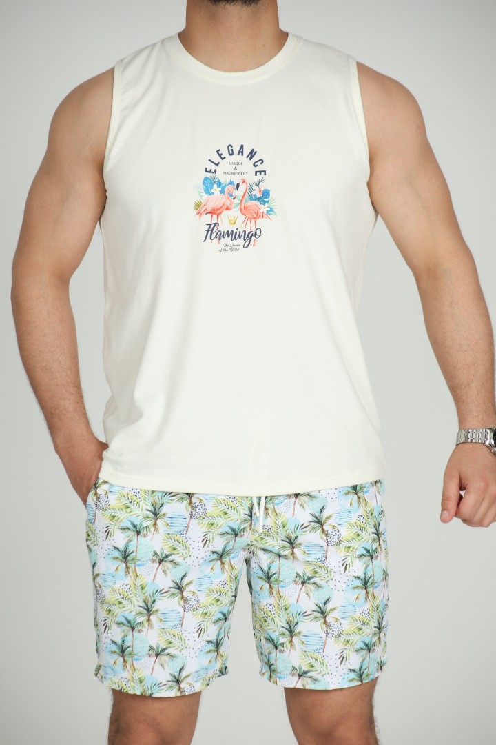 Débardeur Homme de Plage Imprimé – 100% Coton Bio